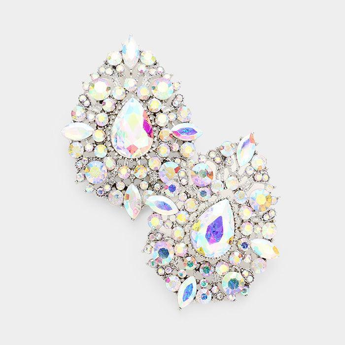 Crystal Teardrop Accented Evening Earrings - Jewelry Store by Erik Rayo