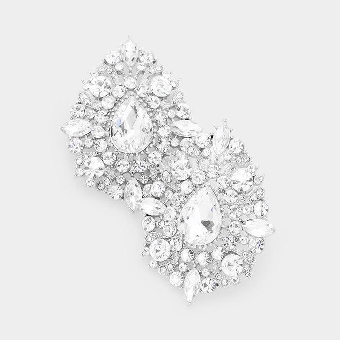 Crystal Teardrop Accented Evening Earrings - Jewelry Store by Erik Rayo