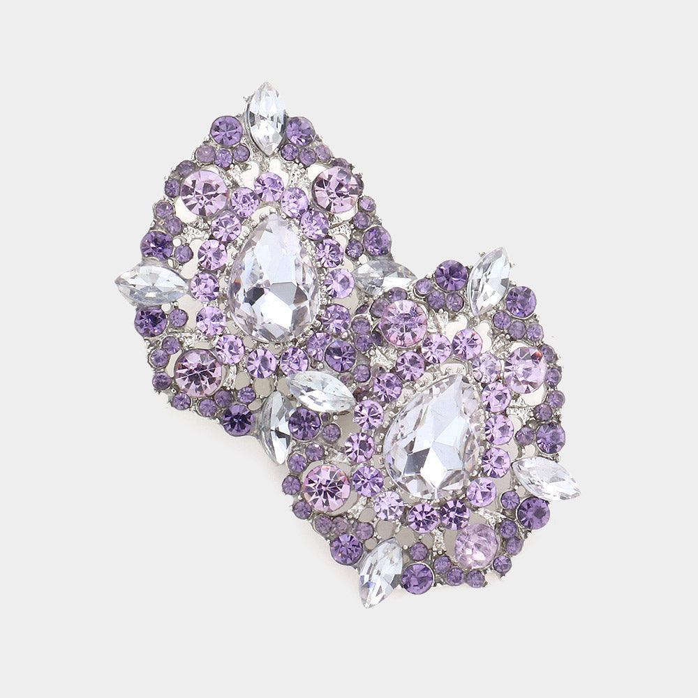 Crystal teardrop accented evening earrings - Jewelry Store by Erik Rayo