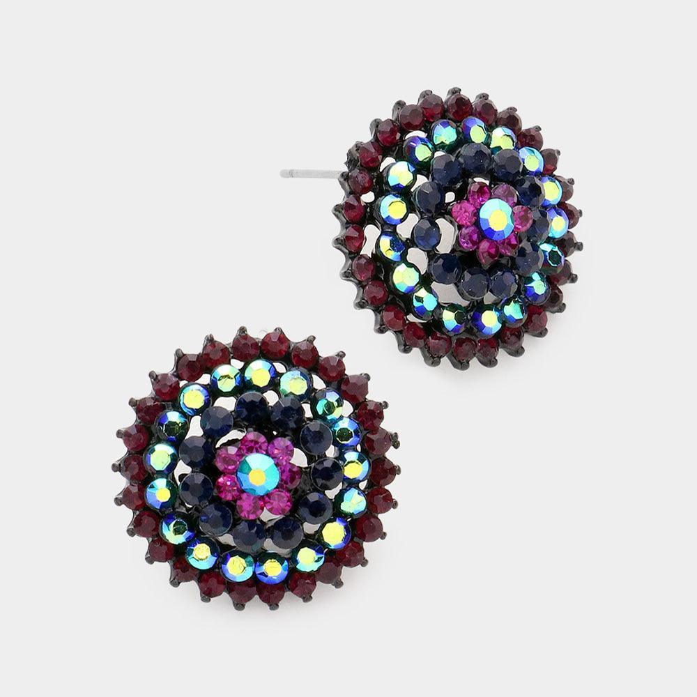 Bloom Crystal Rhinestone Stud Earrings - Jewelry Store by Erik Rayo