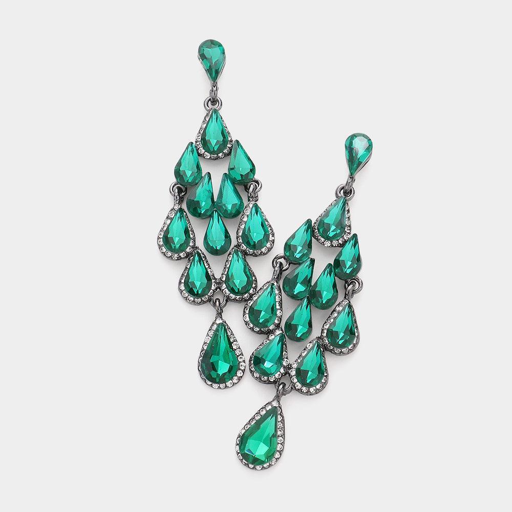 Glass Crystal Chandelier Evening Earrings - Jewelry Store by Erik Rayo