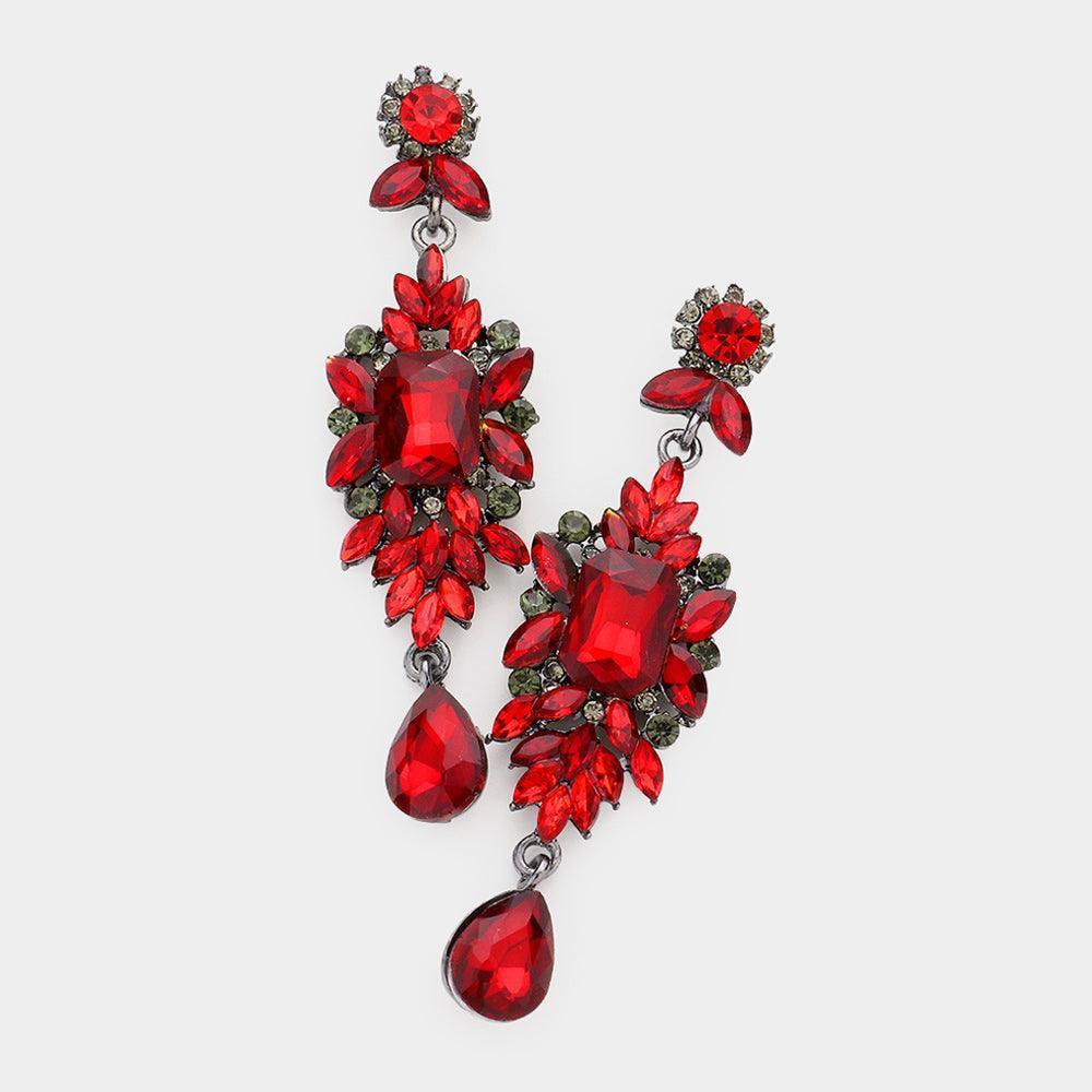 Black Teardrop Dangle Evening Earrings - Jewelry Store by Erik Rayo