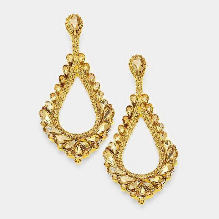 Oversized Cut Out Teardrop Cluster Vine Evening Earrings - Jewelry Store by Erik Rayo