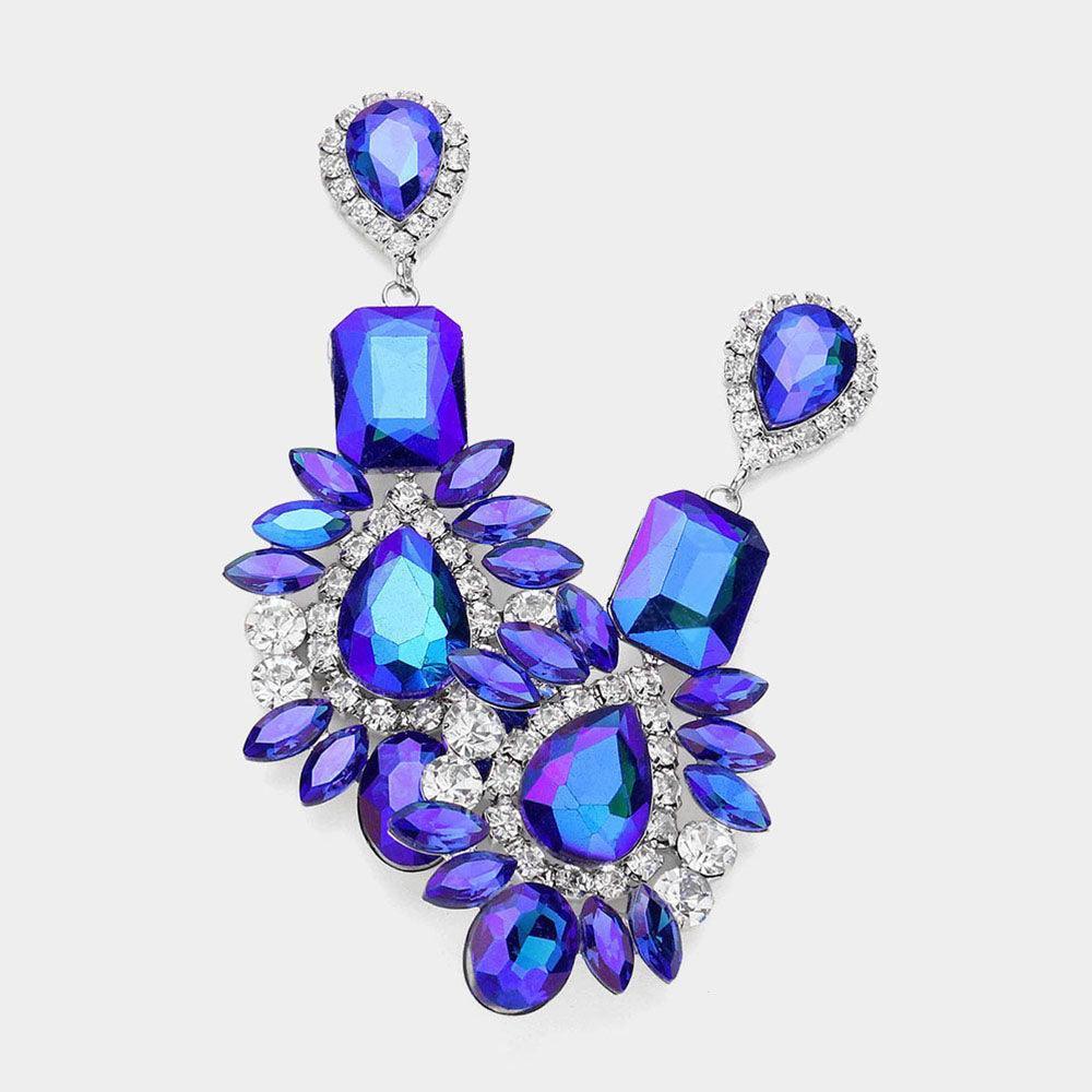 Blue Multi Stone Evening Earrings - Jewelry Store by Erik Rayo