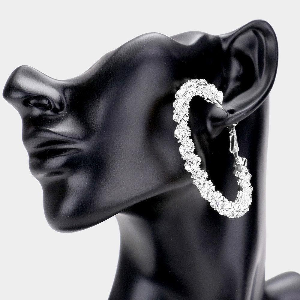 Round Stone Hoop Evening Earrings - Jewelry Store by Erik Rayo