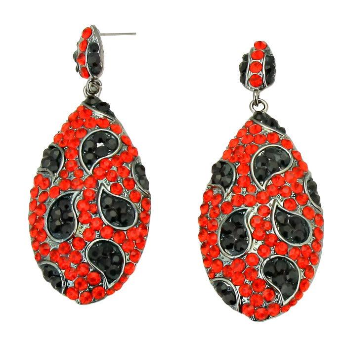 Hematite Crystal Rhinestone Pave Leopard Pattern Evening Earrings - Jewelry Store by Erik Rayo