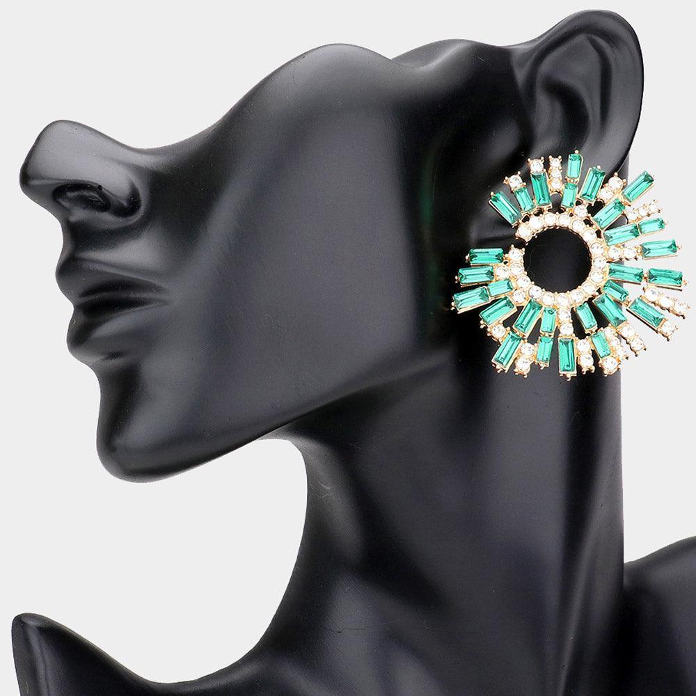 Baguette Stone Cluster Abstract Evening Earrings - Jewelry Store by Erik Rayo