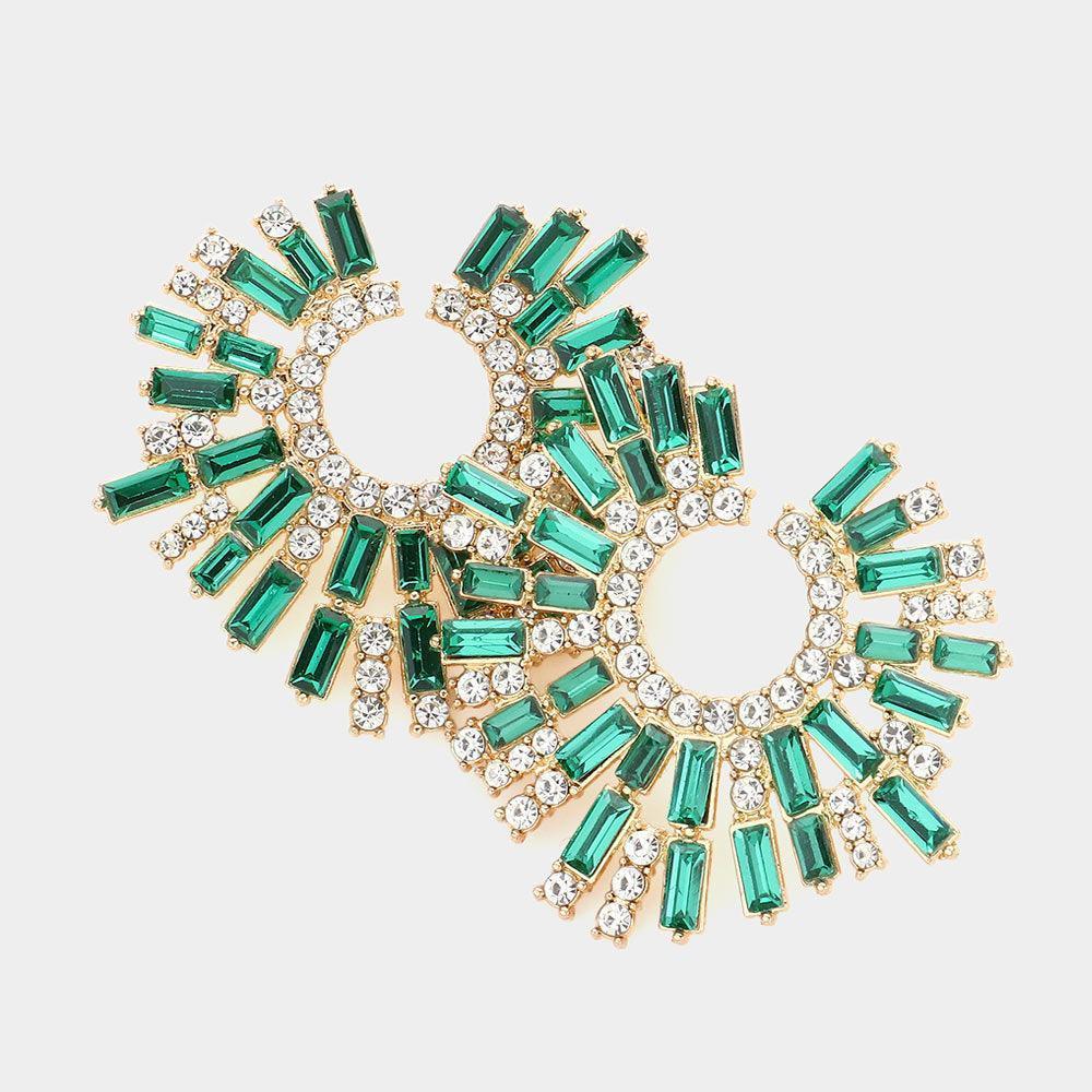 Baguette Stone Cluster Abstract Evening Earrings - Jewelry Store by Erik Rayo