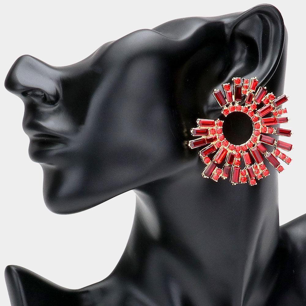 Baguette Stone Cluster Abstract Evening Earrings - Jewelry Store by Erik Rayo