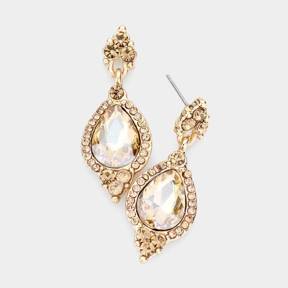 Teardrop Centered Dangle Evening Earrings - Jewelry Store by Erik Rayo