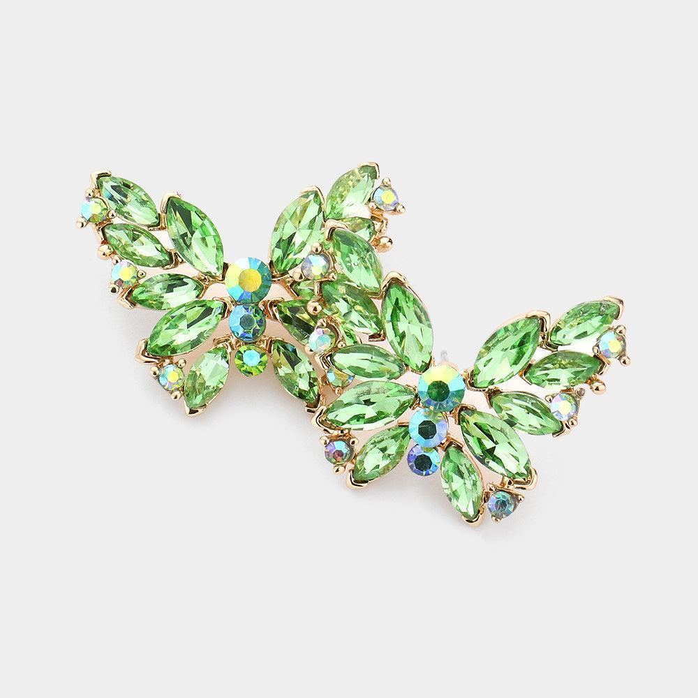 Round Marquise Stone Cluster Butterfly Evening Earrings - Jewelry Store by Erik Rayo