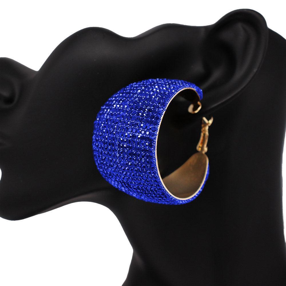 Rhinestone Pave Hoop Evening Earrings - Jewelry Store by Erik Rayo