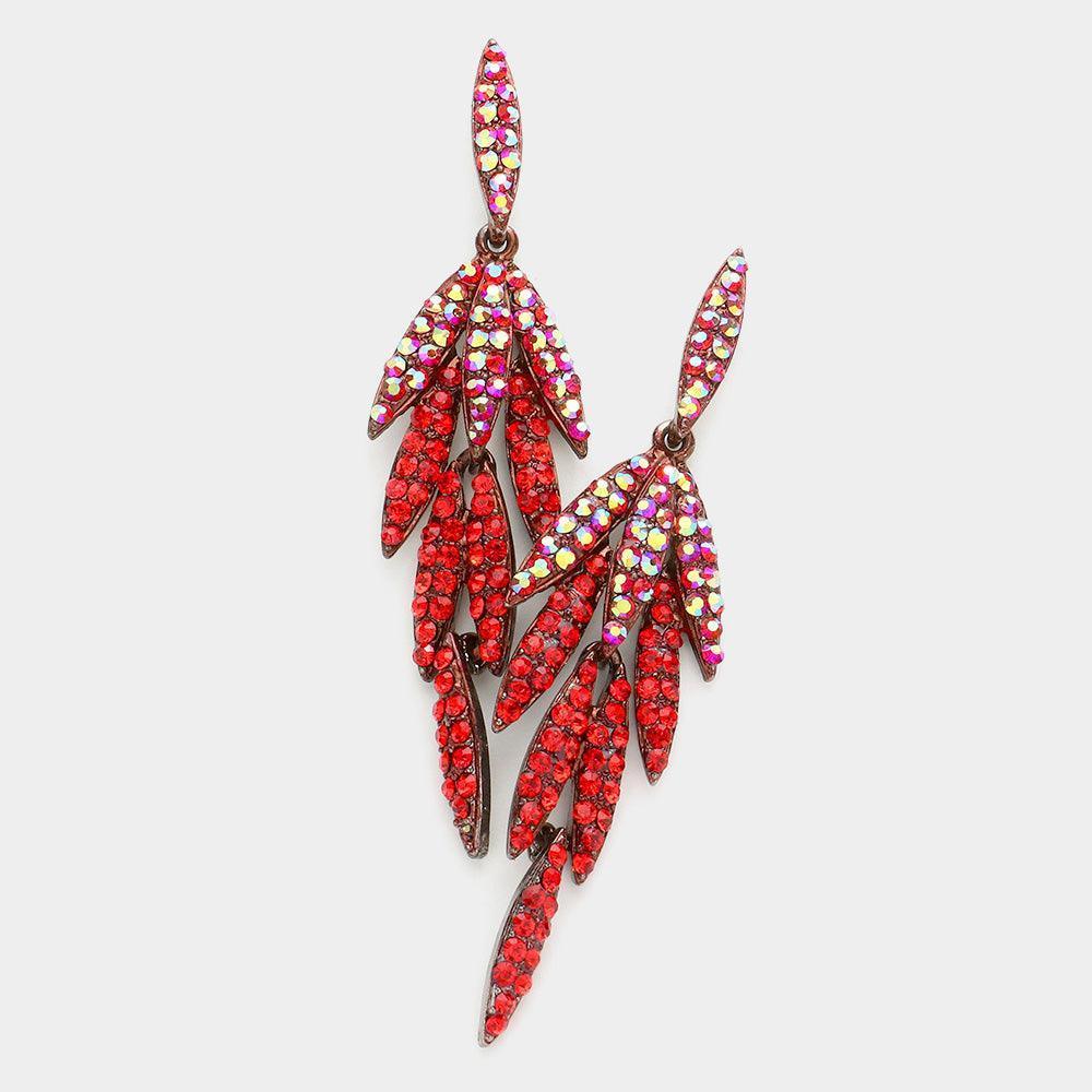 Rhinestone Embellished Marquise Cluster Dangle Evening Earrings - Jewelry Store by Erik Rayo