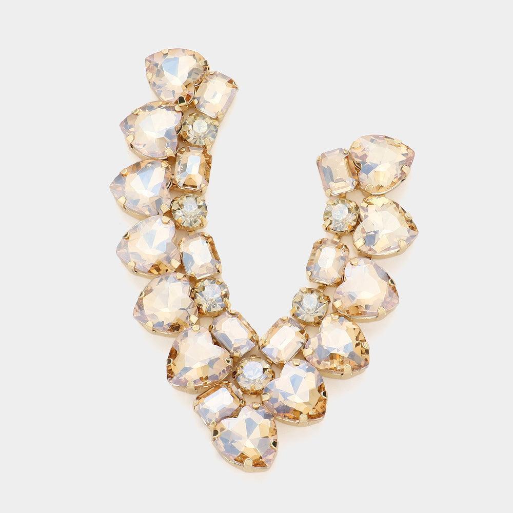 Heart Stone Cluster Evening Earrings - Jewelry Store by Erik Rayo
