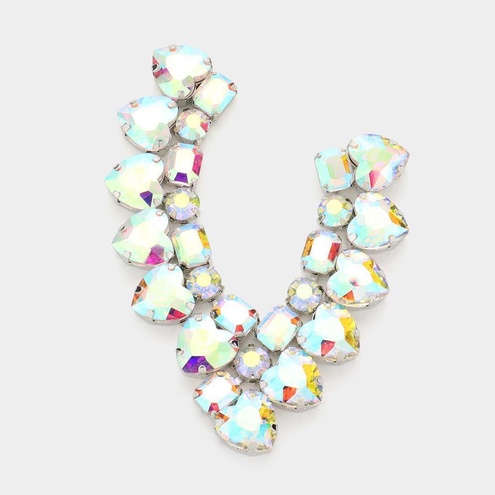 Heart Stone Cluster Evening Earrings - Jewelry Store by Erik Rayo