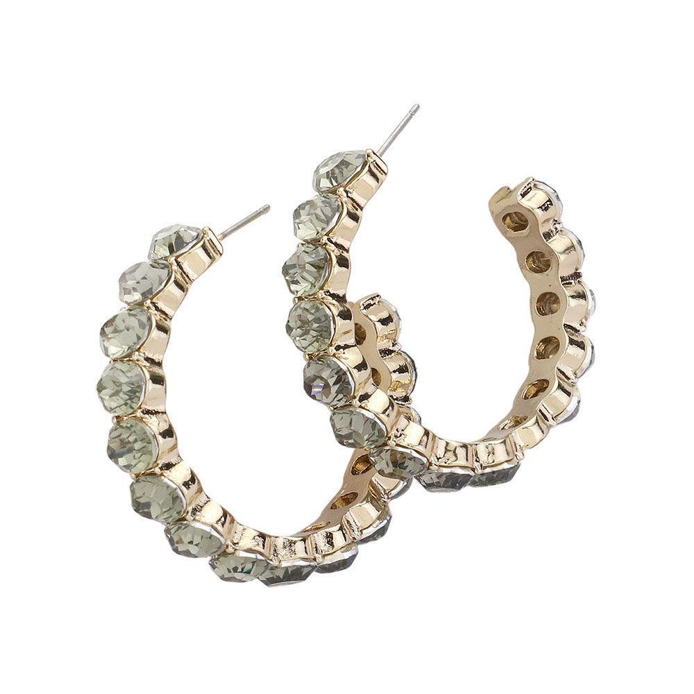 Black Round Stone Cluster Hoop Earrings - Jewelry Store by Erik Rayo