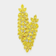 Load image into Gallery viewer, Yellow Oversized Crystal Rhinestone Marquise Evening Earrings
