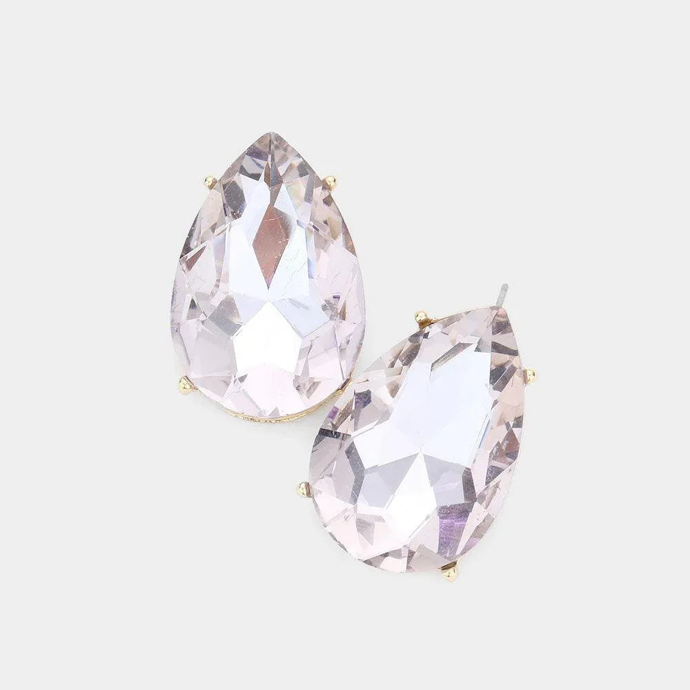 Violet Teardrop Stone Evening Earrings - Jewelry Store by Erik Rayo