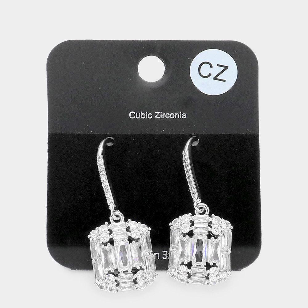 CZ Multi Stone Cluster Dangle Evening Earrings - Jewelry Store by Erik Rayo