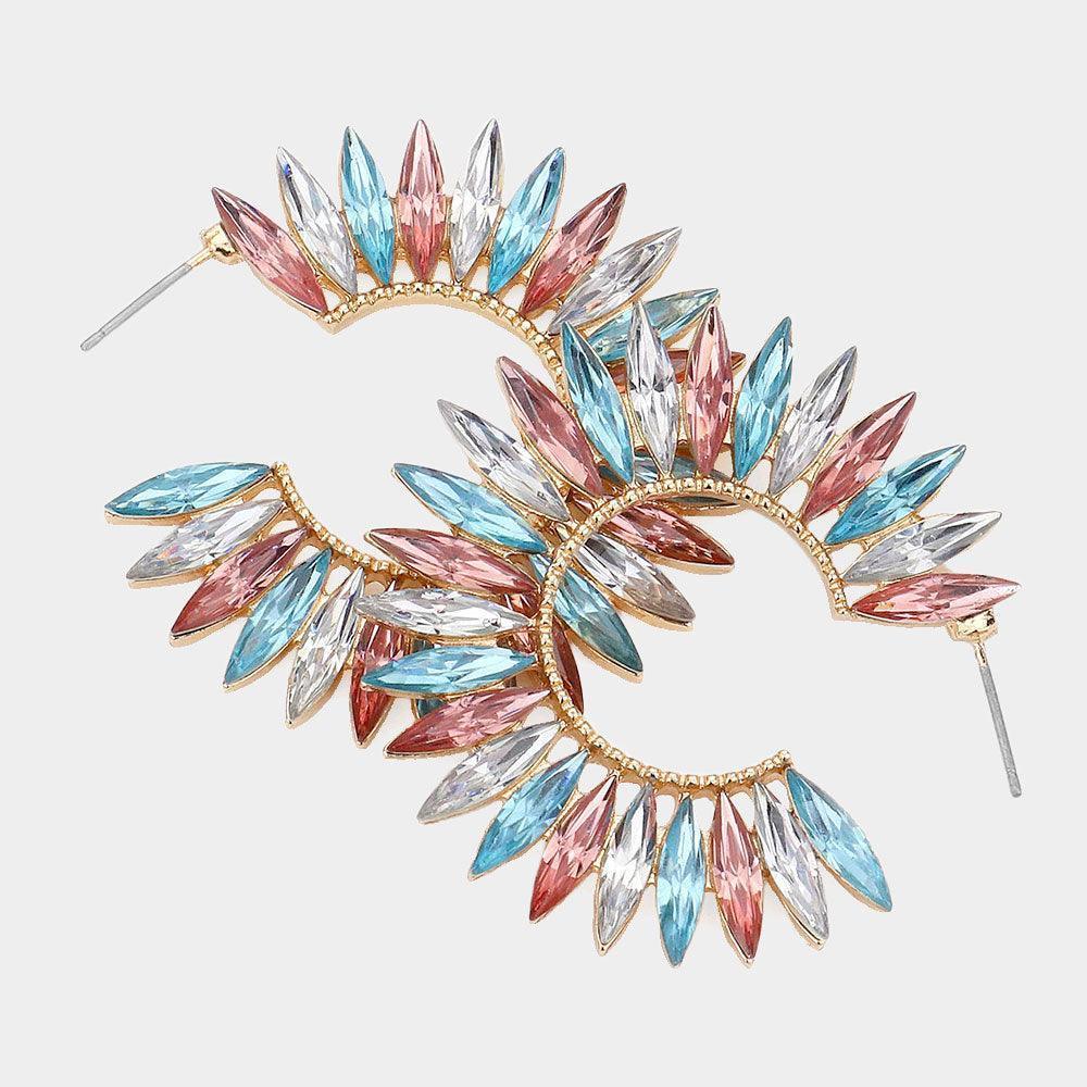 Marquise Stone Around Hoop Evening Earrings - Jewelry Store by Erik Rayo