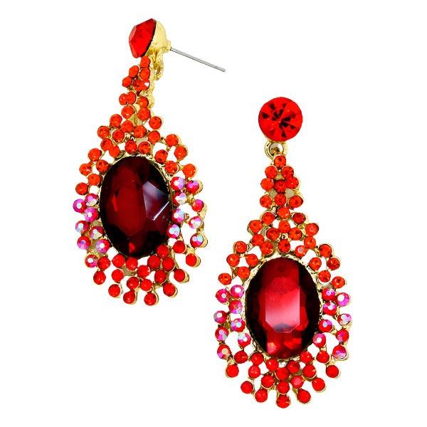 Red Ombre Glass Drop Earrings