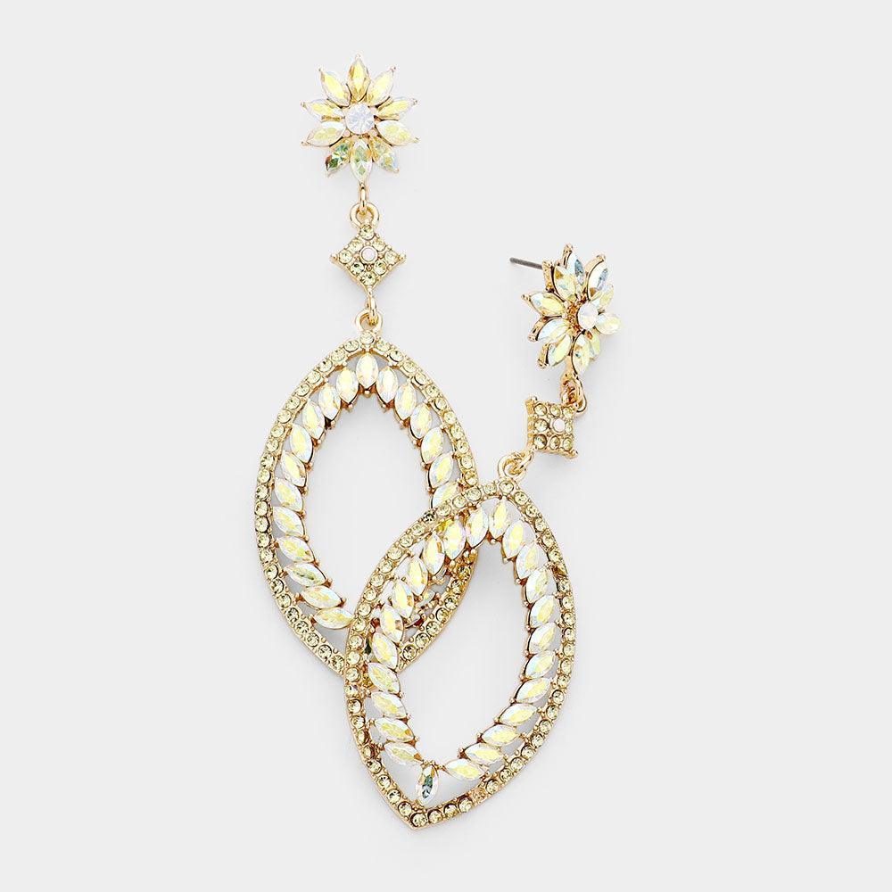 Yellow Floral Marquise Evening Earrings - Jewelry Store by Erik Rayo