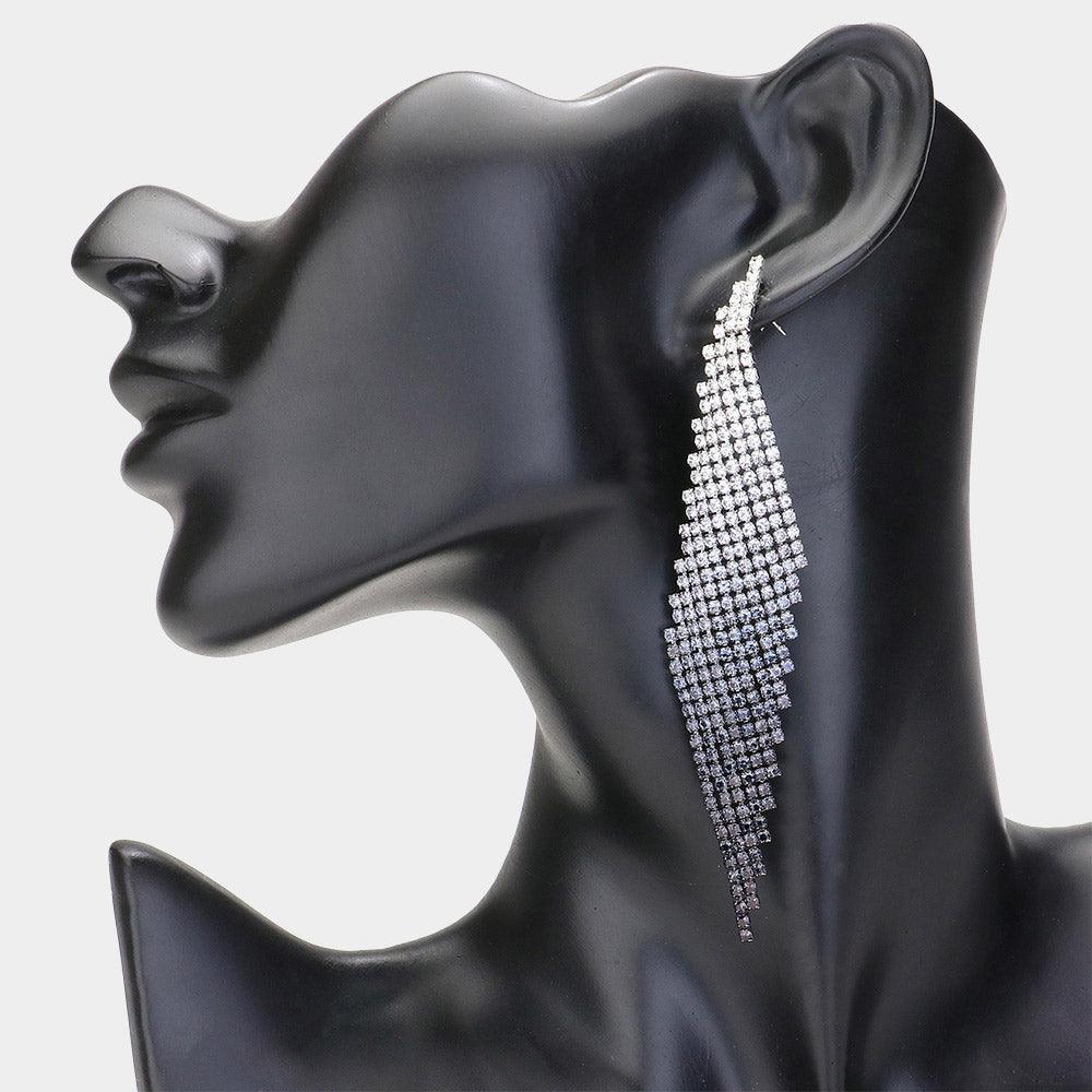 Black Rhinestone Paved Evening Earrings - Jewelry Store by Erik Rayo