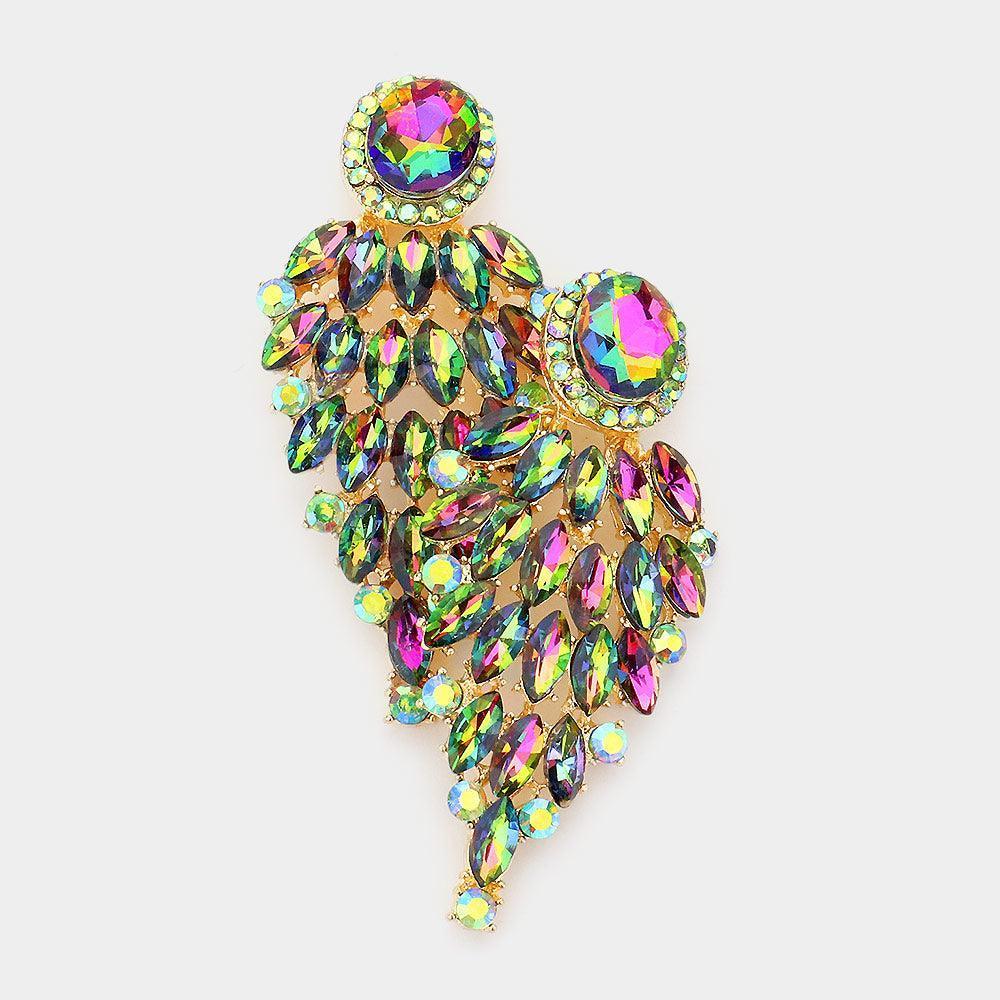 Marquise Stone Cluster Vine Dangle Evening Earrings - Jewelry Store by Erik Rayo