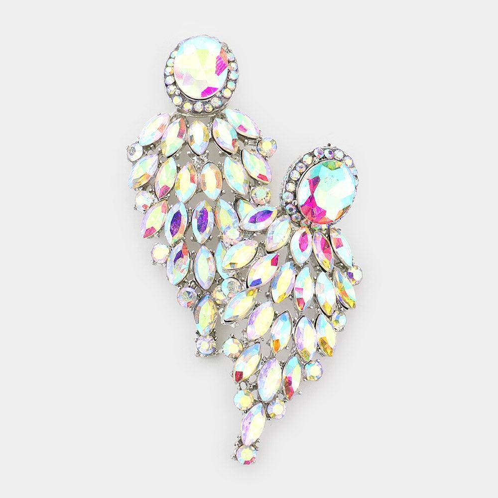 Marquise Stone Cluster Vine Dangle Evening Earrings - Jewelry Store by Erik Rayo