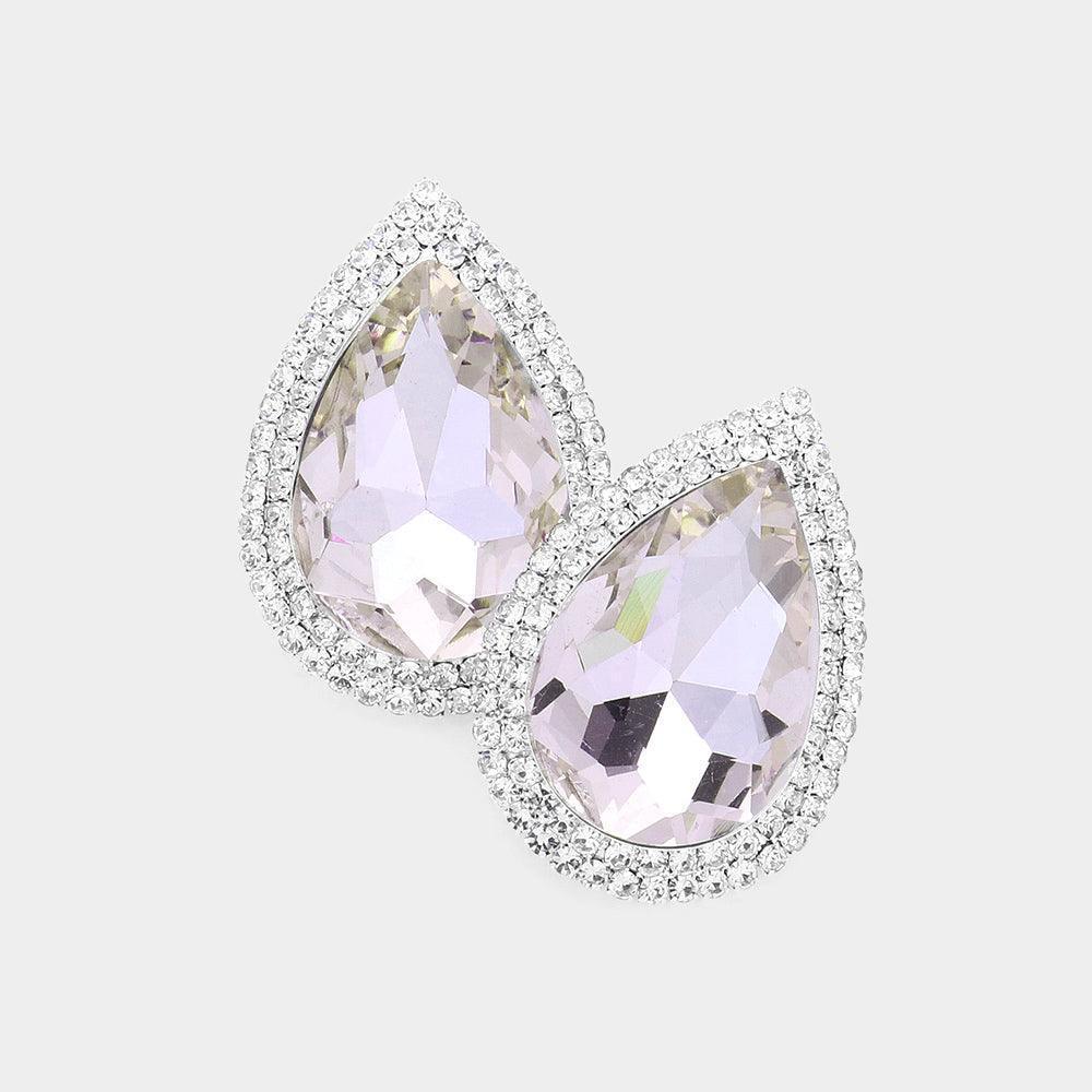 Amethyst Teardrop Stone Accented Evening Earrings - Jewelry Store by Erik Rayo