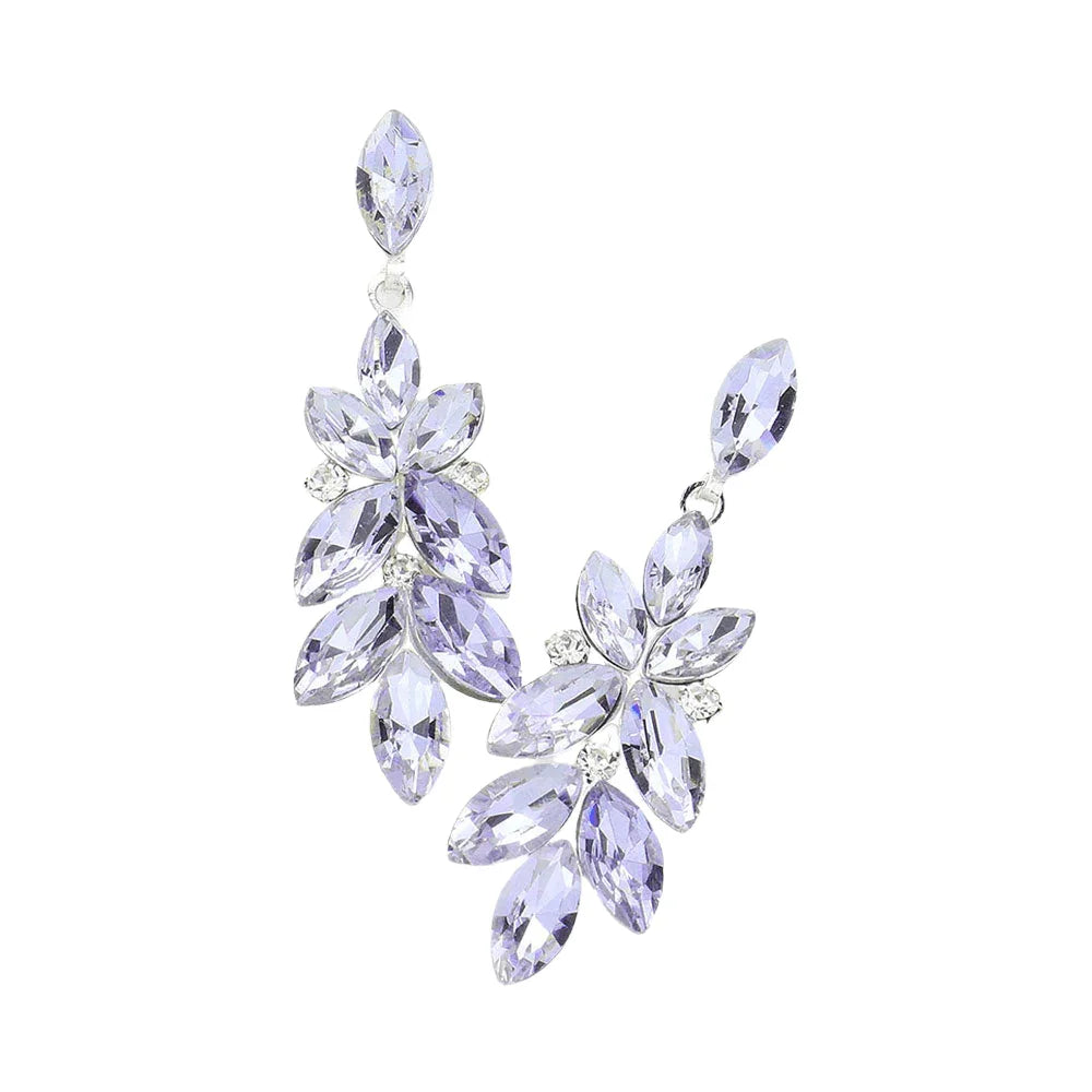 Amethyst Marquise Stone Cluster Embellished Evening Earrings - Jewelry Store by Erik Rayo