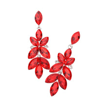 Load image into Gallery viewer, Red Marquise Stone Cluster Embellished Evening Earrings
