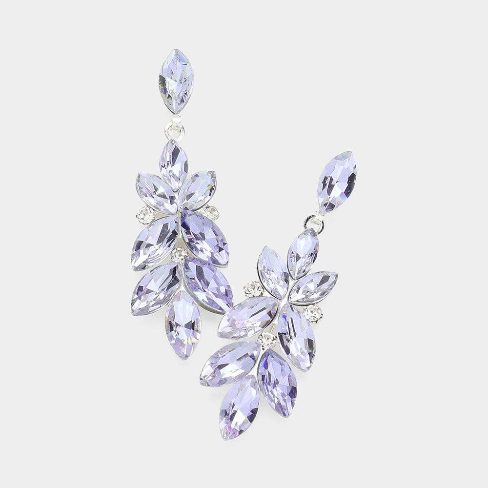 Amethyst Marquise Stone Cluster Embellished Evening Earrings - Jewelry Store by Erik Rayo