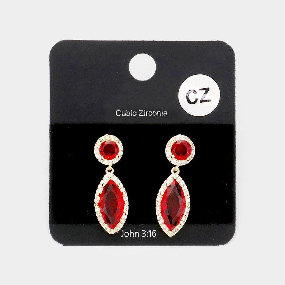 CZ Marquise Stone Dangle Evening Earrings - Jewelry Store by Erik Rayo