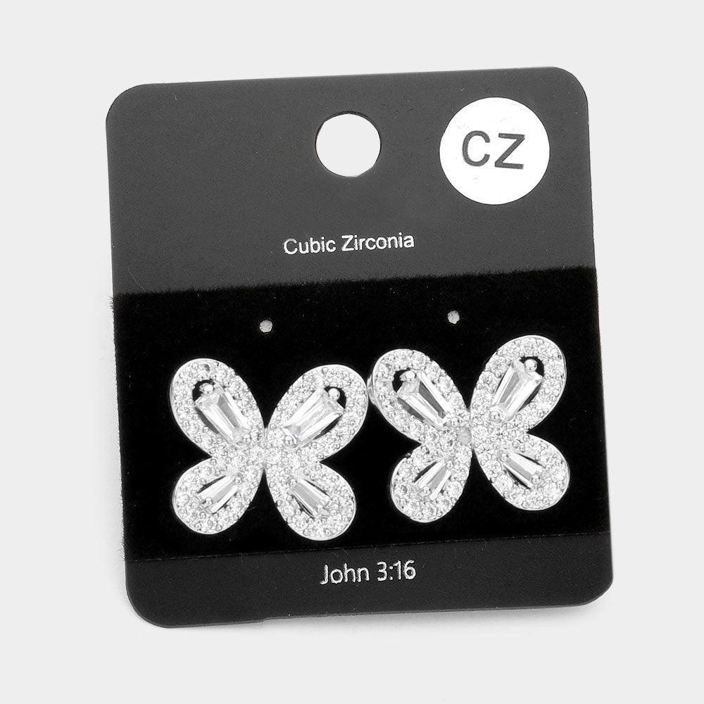 CZ Butterfly Evening Earrings - Jewelry Store by Erik Rayo