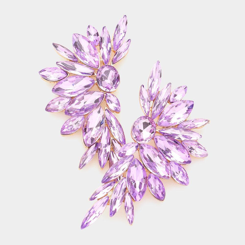 Lavender Marquise Stone Cluster Evening Earrings - Jewelry Store by Erik Rayo