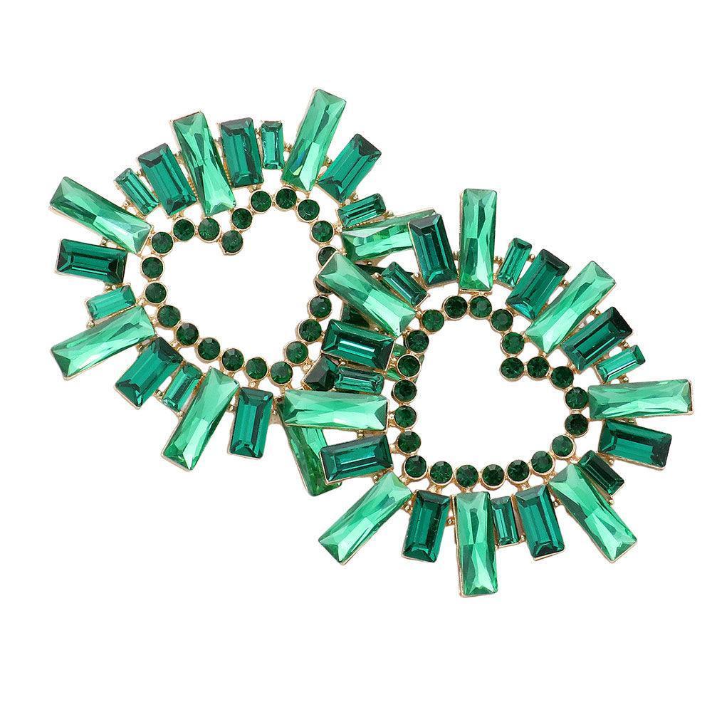 Stone Cluster Heart Evening Earrings - Jewelry Store by Erik Rayo
