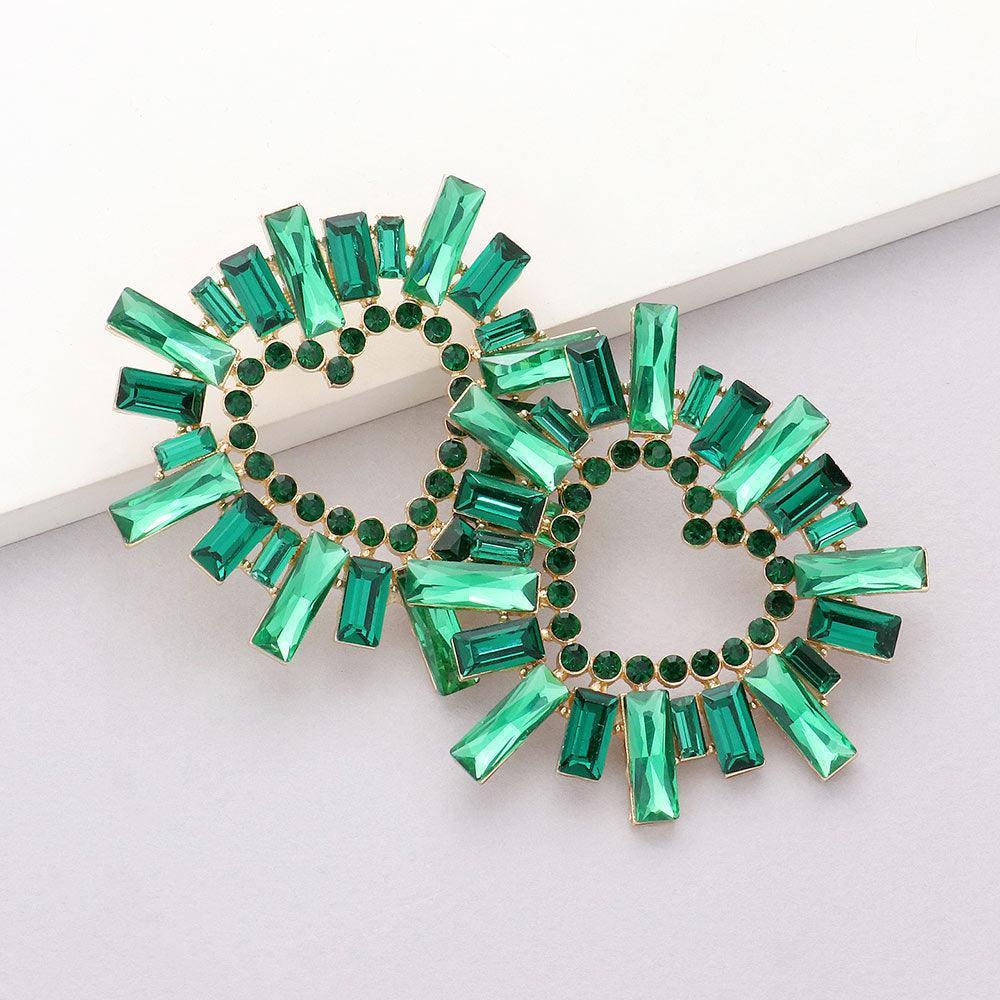 Stone Cluster Heart Evening Earrings - Jewelry Store by Erik Rayo