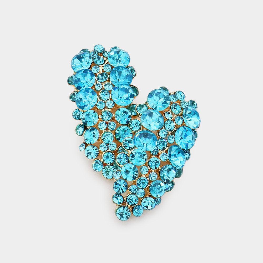 Aqua Bubble Stone Cluster Evening Earrings - Jewelry Store by Erik Rayo