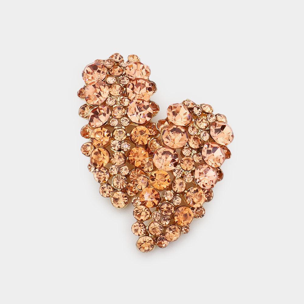 Peach Bubble Stone Cluster Evening Earrings - Jewelry Store by Erik Rayo