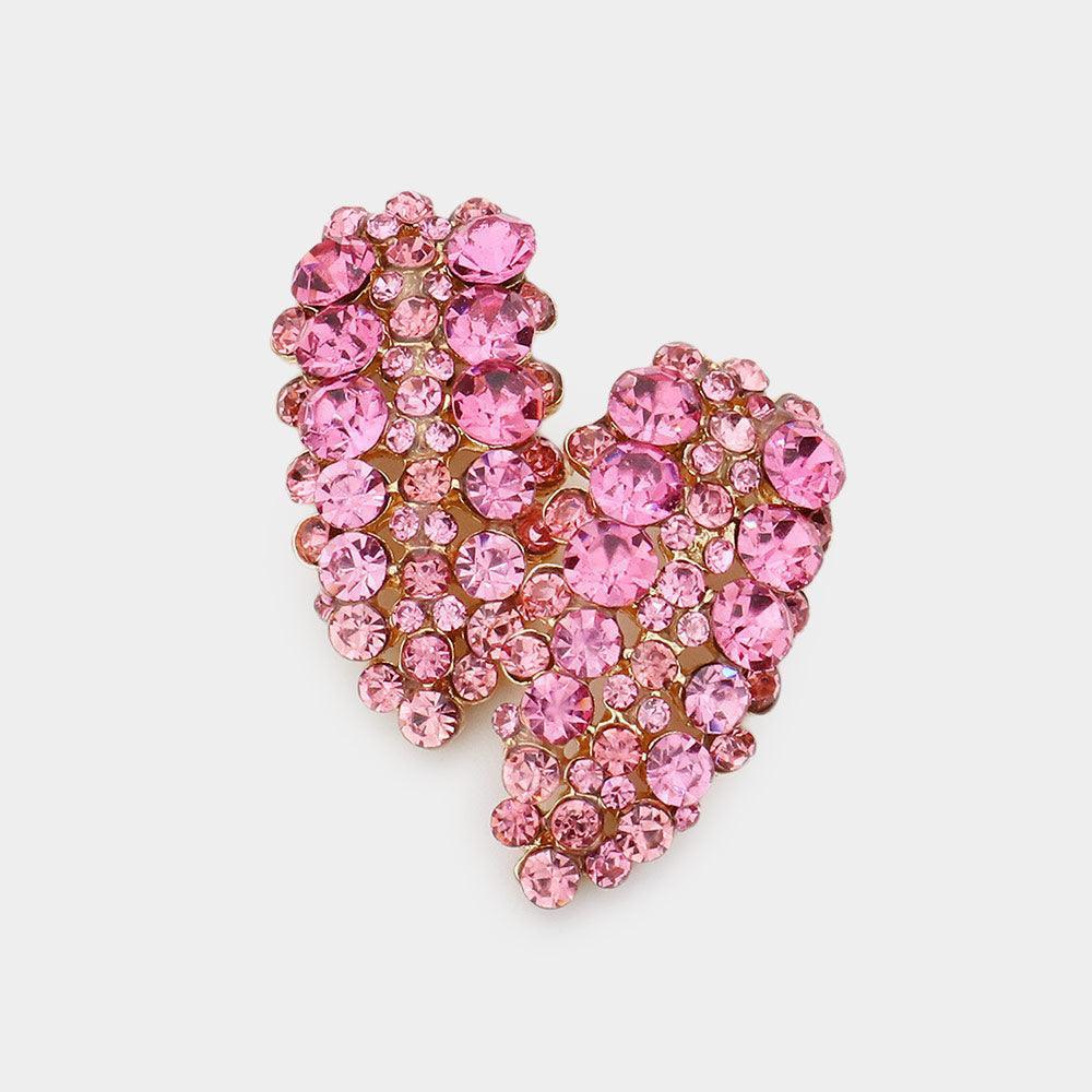 Pink Bubble Stone Cluster Evening Earrings - Jewelry Store by Erik Rayo
