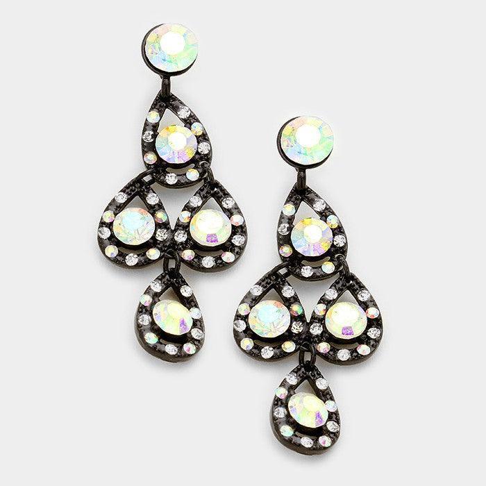 Clear Crystal teardrop chandelier earrings - Jewelry Store by Erik Rayo
