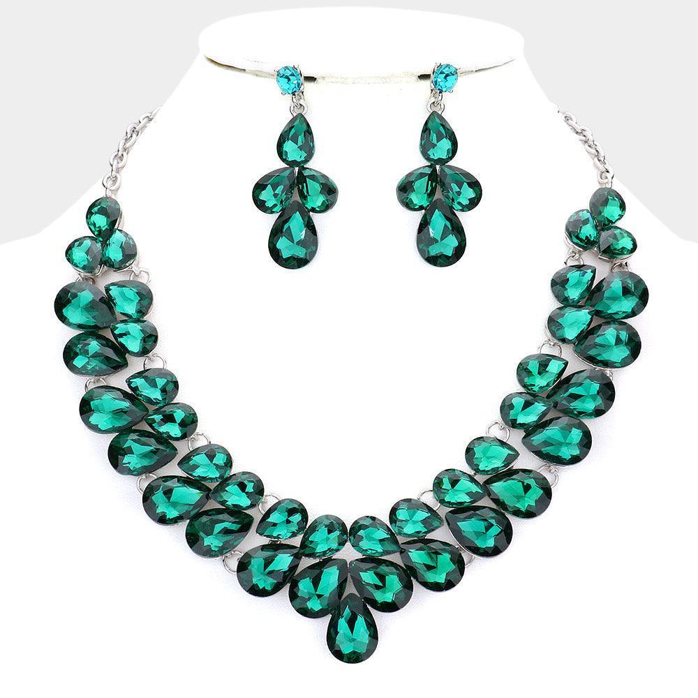 Teardrop Stone Cluster Evening Necklace - Jewelry Store by Erik Rayo