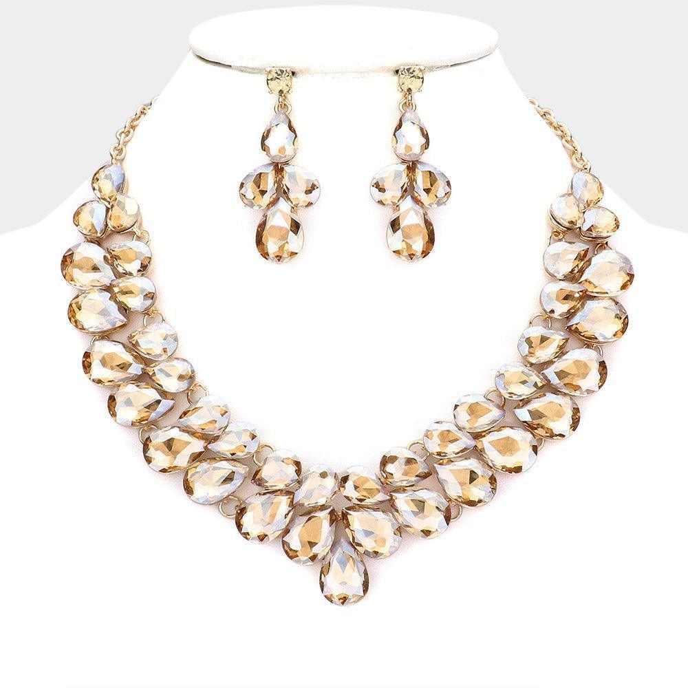 Teardrop Stone Cluster Evening Necklace - Jewelry Store by Erik Rayo