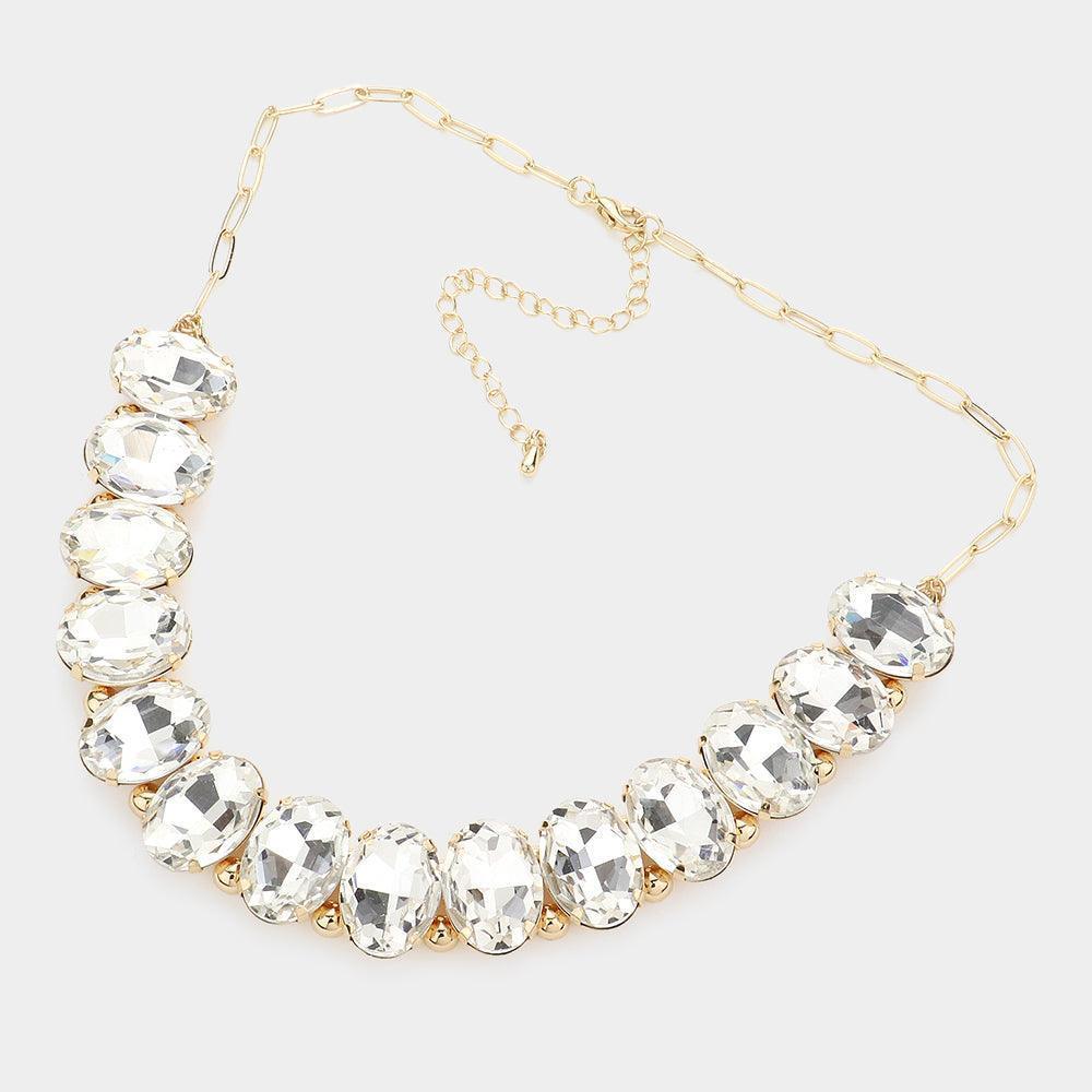 Gold Oval Stone Evening Necklace - Jewelry Store by Erik Rayo