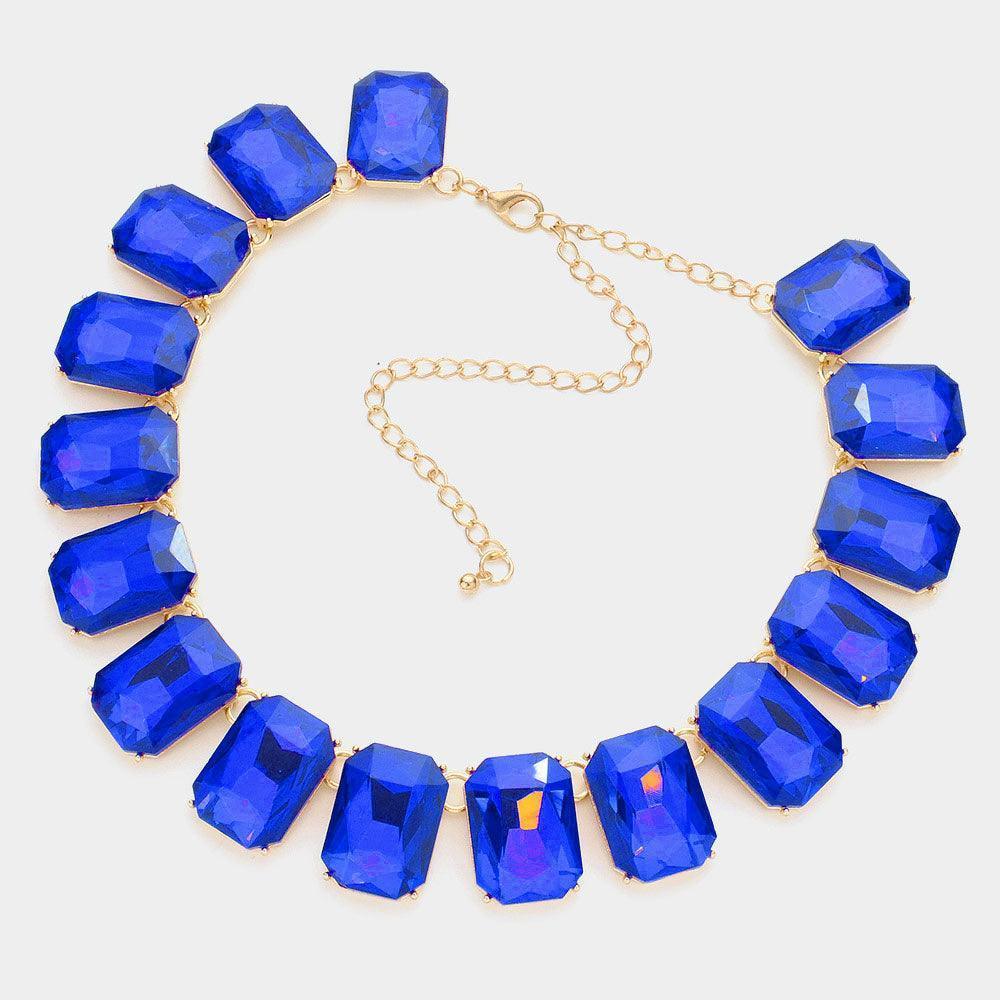 Emerald Cut Stone Link Evening Necklace - Jewelry Store by Erik Rayo