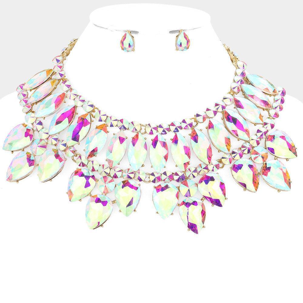 Gold Multi Stone Cluster Evening Necklace - Jewelry Store by Erik Rayo