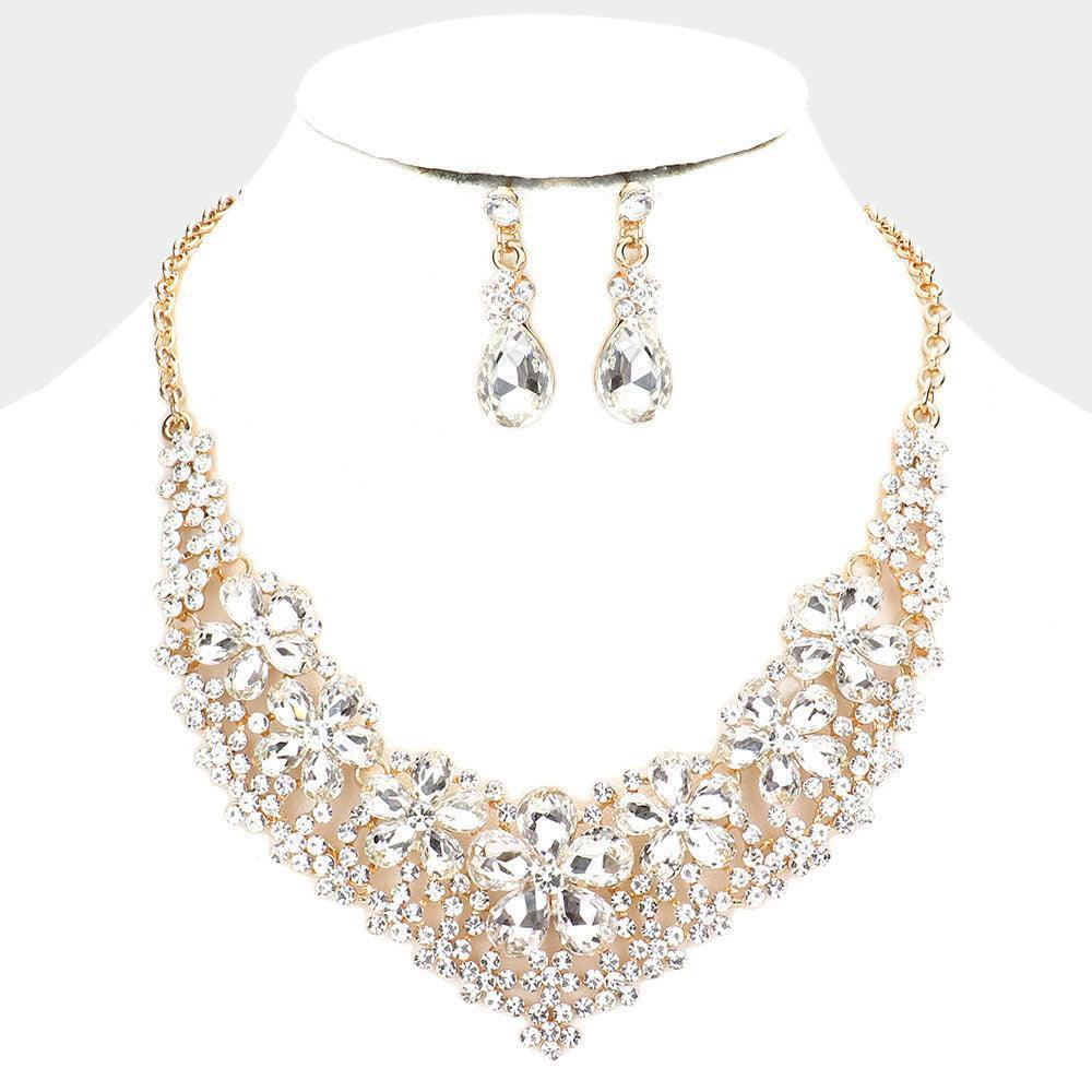 Gold Flower Cluster Evening Necklace - Jewelry Store by Erik Rayo