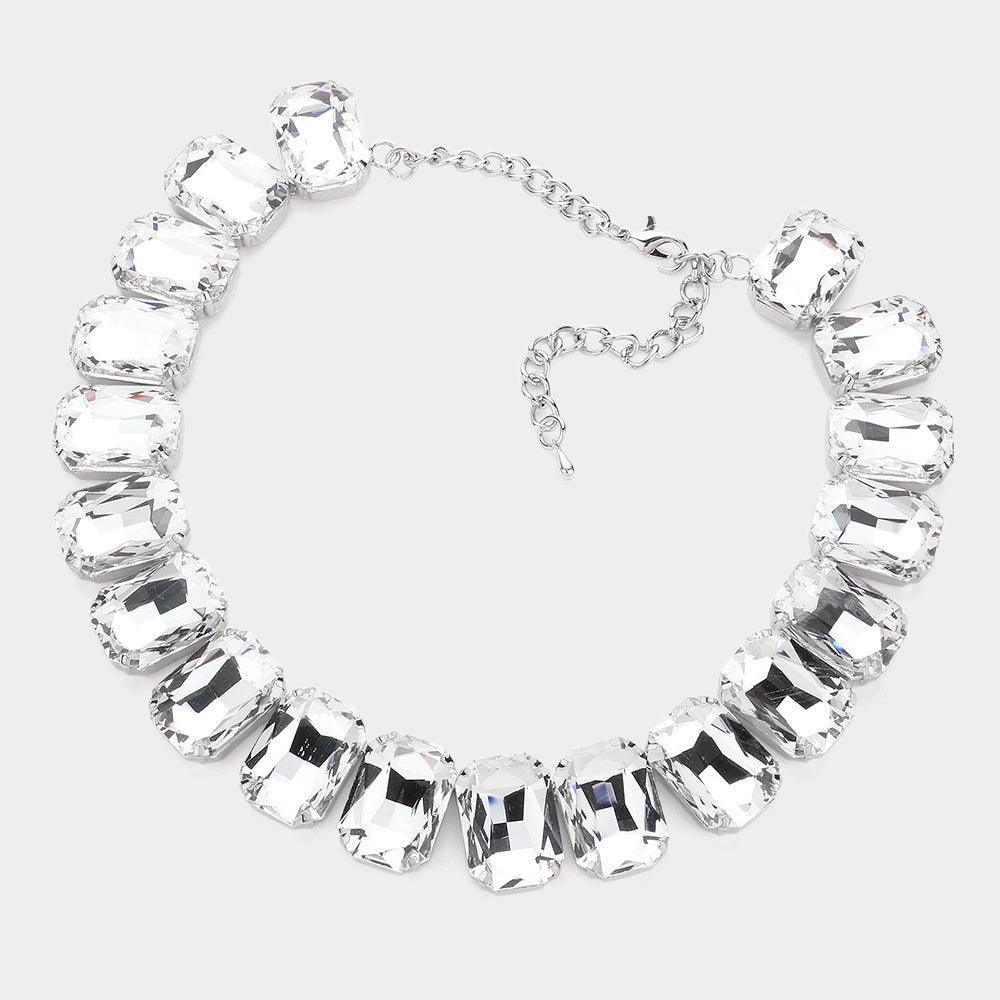 Emerald Cut Stone Collar Evening Necklace - Jewelry Store by Erik Rayo