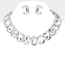 Load image into Gallery viewer, Emerald Cut Stone Collar Evening Necklace
